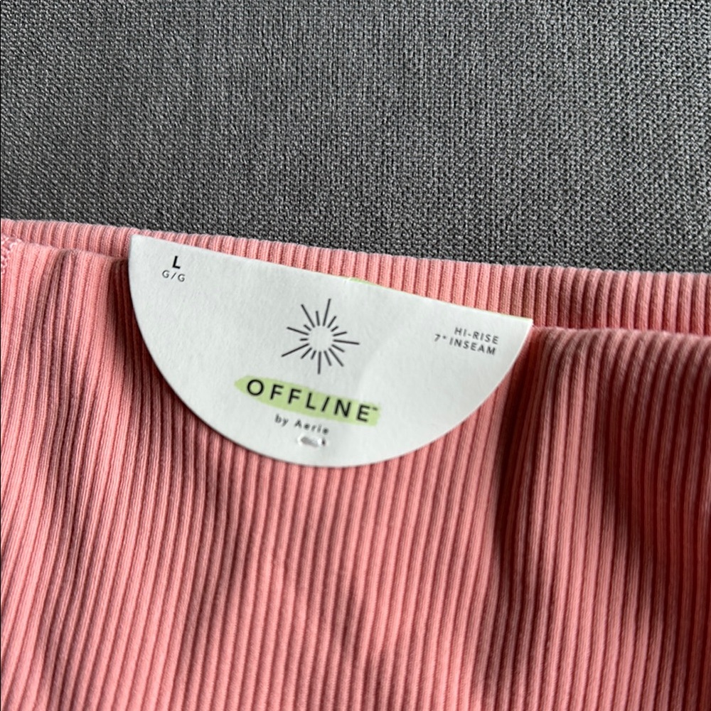 Aerie offline Pink Ribbed Sports Bra and Shorts Set. New with tags - Picture 4 of 7